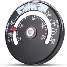 Magnetic Wood Stove Thermometer Fire Stove Thermometer Flue Temperature Meter for Avoiding Stove Fan Damaged by Overheating