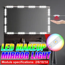 Makeup Mirror Light Vanity Hand Sweep Sensor LED Wall Lamp Dimmable Dressing Table LED Cosmetic Mirror Light Makeup Vanity USB