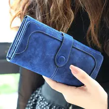 Many Faux Suede Long Wallet Women Matte Leather Lady Purse High Quality Female Wallets Card Holder Clutch Carteras CU125