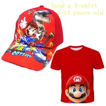 Marios bros hat Tshirt Kids Clothing Tops Boy T-shirt Game 3D Print T Shirts Cap Funny Anime Short Sleeve Tee Baby Girls Clothes
