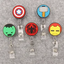 Marvel 3cm Avengers Logo Retractable Card Holder Badge Reel Nurse Exhibition Enfermera Girl And Boy Name Card