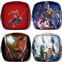 Marvel Series Coin Purse The Avengers Spiderman Hulk Iron Man Anime Storage Bag Women Sanitary Napkin Waterproof Cosmetic Bag