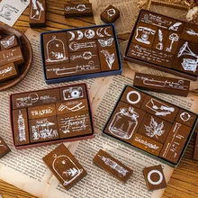Memories of the Past Series Journal Wooden Rubber Stamps Set for Scrapbooking Cards Decoration Embossing Craft standard stamp