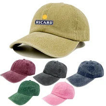 Men Women Cotton Baseball Cap French Ricard Ponytail Fashion Hats Outdoor Simple Vintag Casual color fading treatment Caps 