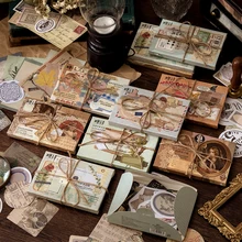 Mengtai 60pcs Retro Memory Room Decorative Stickers Scrapbooking Label Diary Stationery Album Vintage plant Journal Planner