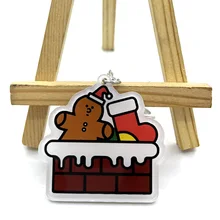 Merry Christmas Tree Gift Lovely key chain women's girl key chain bag ornament gold key chain ornament accessories