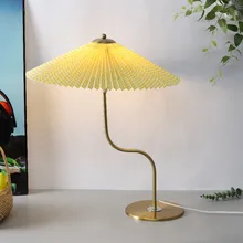 Metal Pleated Umbrella Lamp Squiggle Wiggle Light with E14 Bulb USB AU US EU UK Plug Dimming/Color-changing Switch for Bedroom