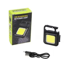 Mini LED Flashlight Work Light Portable Pocket Flashlight Keychains USB Rechargeable For Outdoor Camping Small Light Corkscrew
