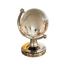 Mini Round Crystal Map Display Globes With Stand Creative Gifts Exquisite Crafts Desktop Ornaments Home Office Decorations