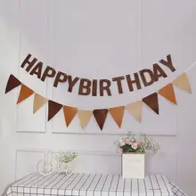 Mix Brown Party Decoration Banner Hanging Backdrop Decor For Gender Neutral Baby Shower Webbing Birthday with Boho Rustic Theme