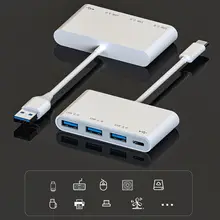 Mobile Phone Data Transmission 4 in 1 Multiport Splitter USB 3.0 PD Fast Charging Type-C Hub OTG Adapter