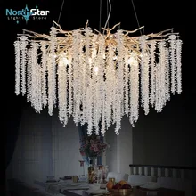 Modern Chandelier Luxury Crystal Decorate Living Room Loft Ceiling Chandelier Dining Room Long/Round Hanging Light Fixture