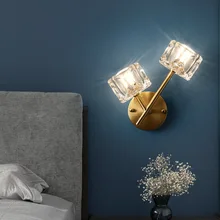 Modern Creative Personality Nordic Light Luxury Full Copper Web Celebrity Wall Lamps Hotel LED Crystal Wall Light