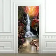 Modern  Door Sticker Self-adhesive Removable  Door Decal 77x200cm