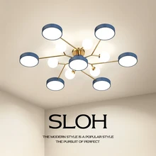 Modern LED Chandeliers Light for Living Room Bedroom Dining Room Blue Ceiling Chandelier Hotel Decor Lamps Aisle Ceiling Lights