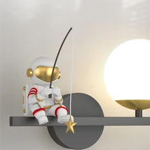 Modern LED Wall Lamp Bedroom Bedside Nordic Wall Lights Lighting Astronaut Childrens Room Living Room Background Indoor Decor