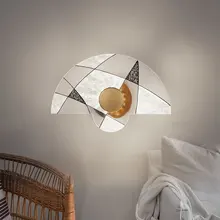 Modern Led Acrylic Wall Lamp 1New 8W 3 Colors Fan-Shaped LED Wall Lighting Bedding Room Living Room Indoor Wall Lights Fixtures