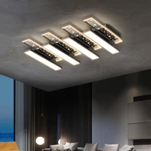 Modern Minimalist LED Chandelier Office Ceiling Lamp Rectangular Meeting Living Room Lamp Home Interior Lighting Decorative Lamp