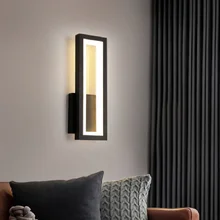 Modern Minimalist Wall Lamps Indoor Lighting Living Room Bedroom Bedside LED Sconce Black Gold White Lamp Aisle Decoration