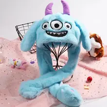 Monster Hat Moving Ears Kids Beaster Pressing Jumping Hat Cap Plush Ears Move Fluffy Cap Funny Cosplay Novelty Gift Women Men