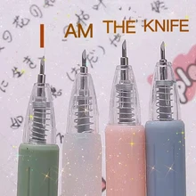 Morandi Push Button Press Pen knife Paper Cutter Cutting Tool Craft Tools Precision Art Sticker Washi Tape School Supplies