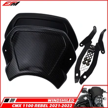 Motorcycle Sports Black Windshield Visor Windscreen Frontal Plate Fits For CMX 1100 REBEL 2021 2022 CMX1100 Carbon fiber