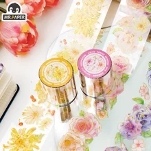 Mr. Paper 4 Style 300cm/roll  Aesthetic Flower PET Tape Creative  Fresh Hand Account Material Decorative Stationery Tape
