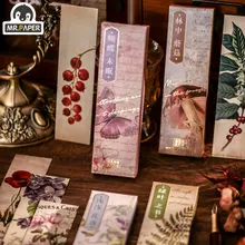 Mr. Paper Vintage Bookmarks Premium Feeling Plants Theme Book Marks Stationery Supplies Book Decoration Teacher Gift