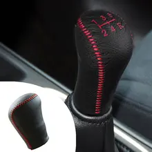Muchkey Leather Gear Shift Cover For Nissan Sentra 2012-2018 Tiida 2011-2016 Sunny 2011-2015 2016  5 Speed Manual Shift Lever