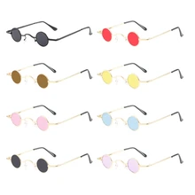 Multi Color Lens Ultra Small Frame Sunglasses Retro Circle Frame Sunglasses European and American Personality Sunglasses