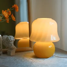 Muran cream table lamp glazed glass small table lamp Bedside lamp Bedroom study creative decorative table lamp