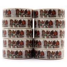 NEW 10pcs/Lot 15MM*10M TistheSeason Thanksgiving Yellow Maple Leaf Rugby Pumpkin washi tapes Decorative Tapes scrapbooking