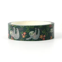 NEW 1X Cute Washi Tape Animal Sloth Design for DIY Planner Scrapbooking Decorative Masking Tapes School Office Supplies