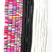 NEW 3/4/5/6/8/10mm White&black Color Flat Round Polymer Clay Beads Slices for Girls Bracelet Making Diy Necklace Accessories
