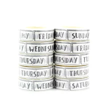 NEW Bulk 10pcs/Lot Decorative Black and White Week Washi Tapes Japanese Scrapbooking Planner Adhesive Masking Tape Papeleria