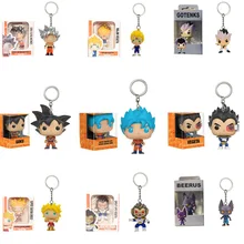 NEW FUNKO Dragon Ball Japanese Amine gohan Vegeta goku master roshi keychain Collection Model Toys For Children Gift POP