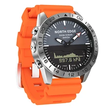 NORTH EDGE GAVIA Men's Sports Digital Analog Watch Diving Watch Steel Business Wrist Watch Altimeter Compass 200m Waterproof