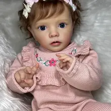 NPK 24inch High Quality Already Finished Painted Handmade Doll Reborn Baby Missy Lifelike Soft Touch 3D Skin Visible Veins Root