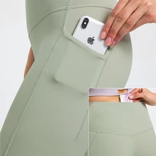 Naked Feel Tummy Control Butt Lift Yoga Pants Sport Tights Luwomen High Waist Fitness Gym Workout Leggings with Pockets
