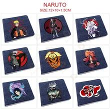 Naruto Wallet Denim Akatsuki Print Men Uzumaki Fold Wallets Woman Coin Purse Fashion Short Card Bag Money Clip Birthday Gift