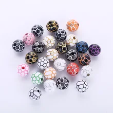 New 10mm Washed Letter Beads Color Football Beads Handmade DIY Loose Beads Jewelry Accessories Accessories
