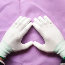 New 1Pair Antistatic Gloves Anti Static ESD Electronic Working Gloves Pu Finger Coated Finger PC Antiskid for Finger Protection