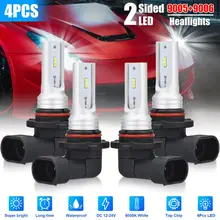 New 4pcs 9005 9006 Car Led Headlight Kit Combo Bulb High Low Beam 6000k Super Bright Ip68 Waterproof Lights Car Lamp luces led