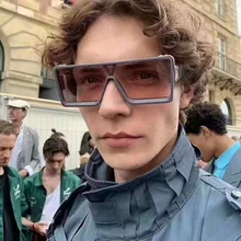 New Arrival Men Women Oversized Square Sunglasses Trending Fashion Conjoined Green Blue Glasses Shade Outdoor Riding Equipment