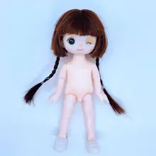 New BJD Doll 16cm 13 Joints Are Movable 6-inch Nude Doll 3D Eyes Girl Fashion Body Dress-up Toy for Shoes Gift for Children