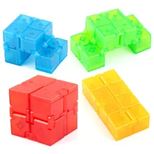 New  Candy Color Fidget Infinity Cube Decompression Toy Square Magic Office Flip Cubic Puzzle Stress Reliever for Adults Kids