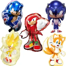 New Cartoon Blue Flash Hedgehog Balloon Game Happy Birthday Party Decoration Baby Shower Boy Child Party Supplies Foil Balloons