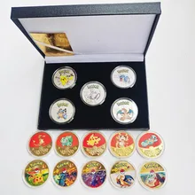 New Charming Pokemon Commemorative Coin Kawaii Pikachu Patterns Gold Plated Color 46 Patterns Collection Anime Perfect Gifts