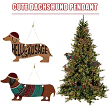 New Christmas Decorations Christmas Tree Cute Cartoon Tree Hanging Small Pendant Ornaments Christmas Dachshund N7y7