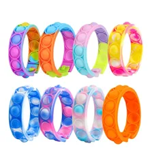 New Color Rodent-killing Pioneer Bracelet Children's Educational Decompression Decompression Finger Bubble Silicone Bracelet Toy